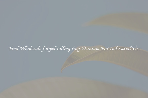 Find Wholesale forged rolling ring titanium For Industrial Use