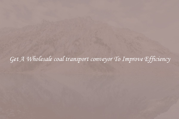Get A Wholesale coal transport conveyor To Improve Efficiency