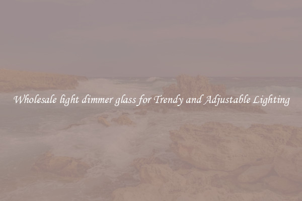 Wholesale light dimmer glass for Trendy and Adjustable Lighting