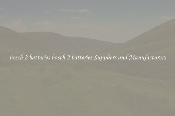 bosch 2 batteries bosch 2 batteries Suppliers and Manufacturers