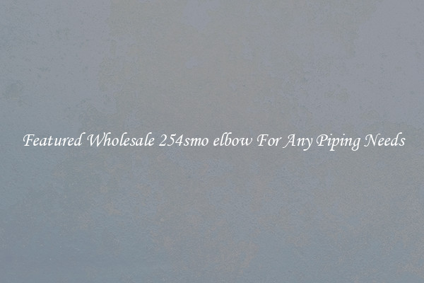 Featured Wholesale 254smo elbow For Any Piping Needs