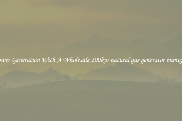 Easy Power Generation With A Wholesale 200kw natural gas generator manufacturers