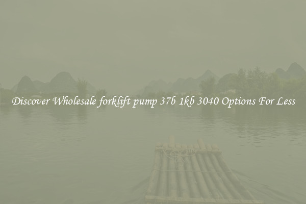 Discover Wholesale forklift pump 37b 1kb 3040 Options For Less